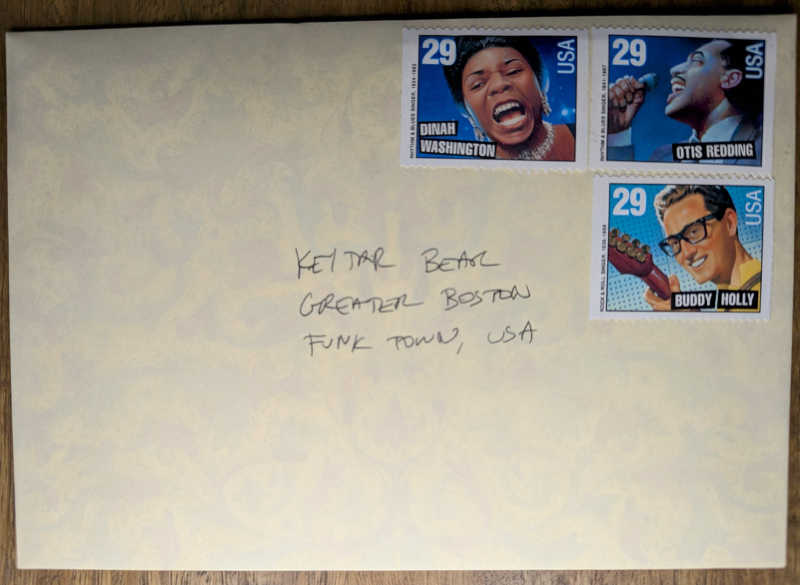 I chose vintage music stamps.